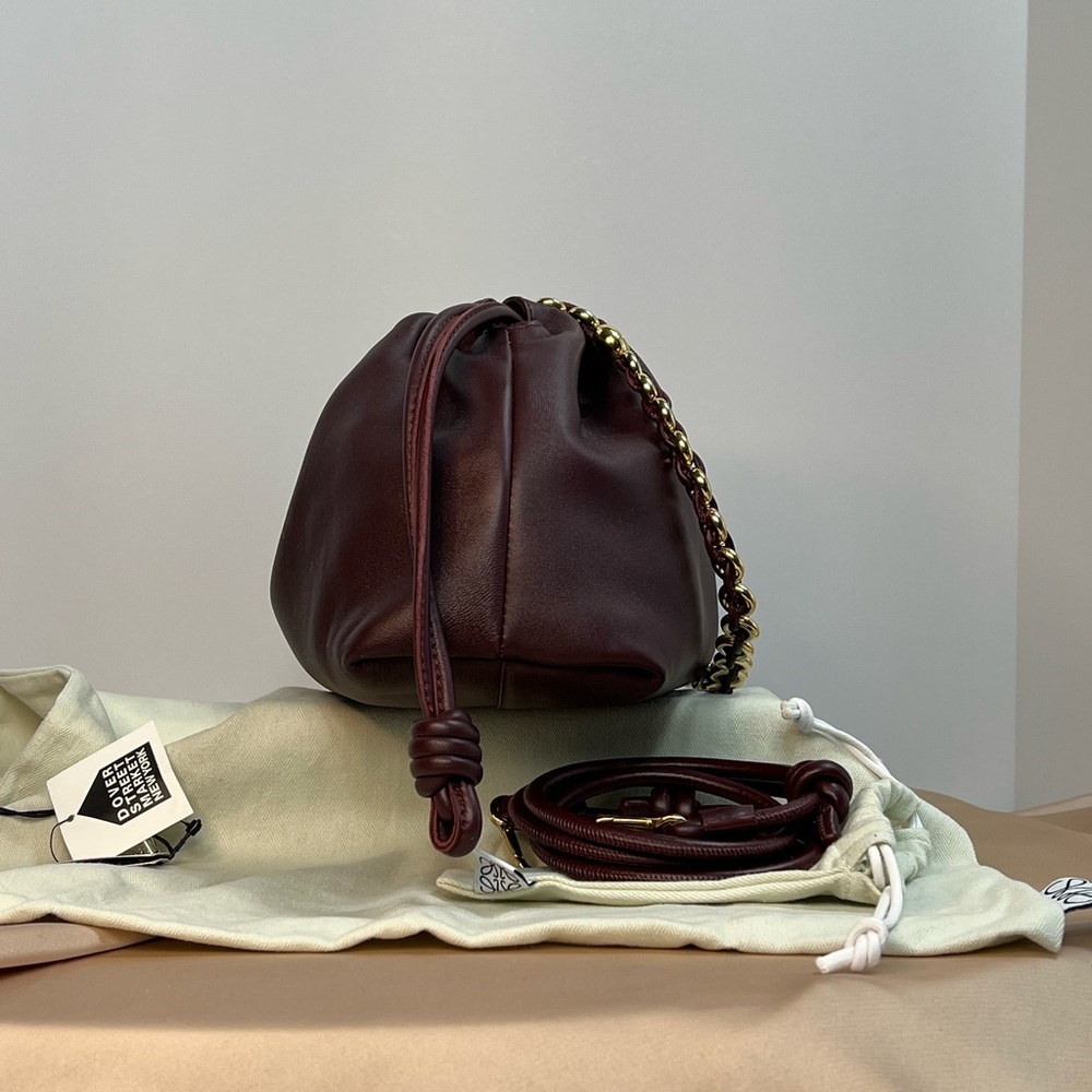 BURGUNDY NWT LOEWE FLAMENCO BAG IN MEDIUM, Napa calfskin. - Picture 5 of 15